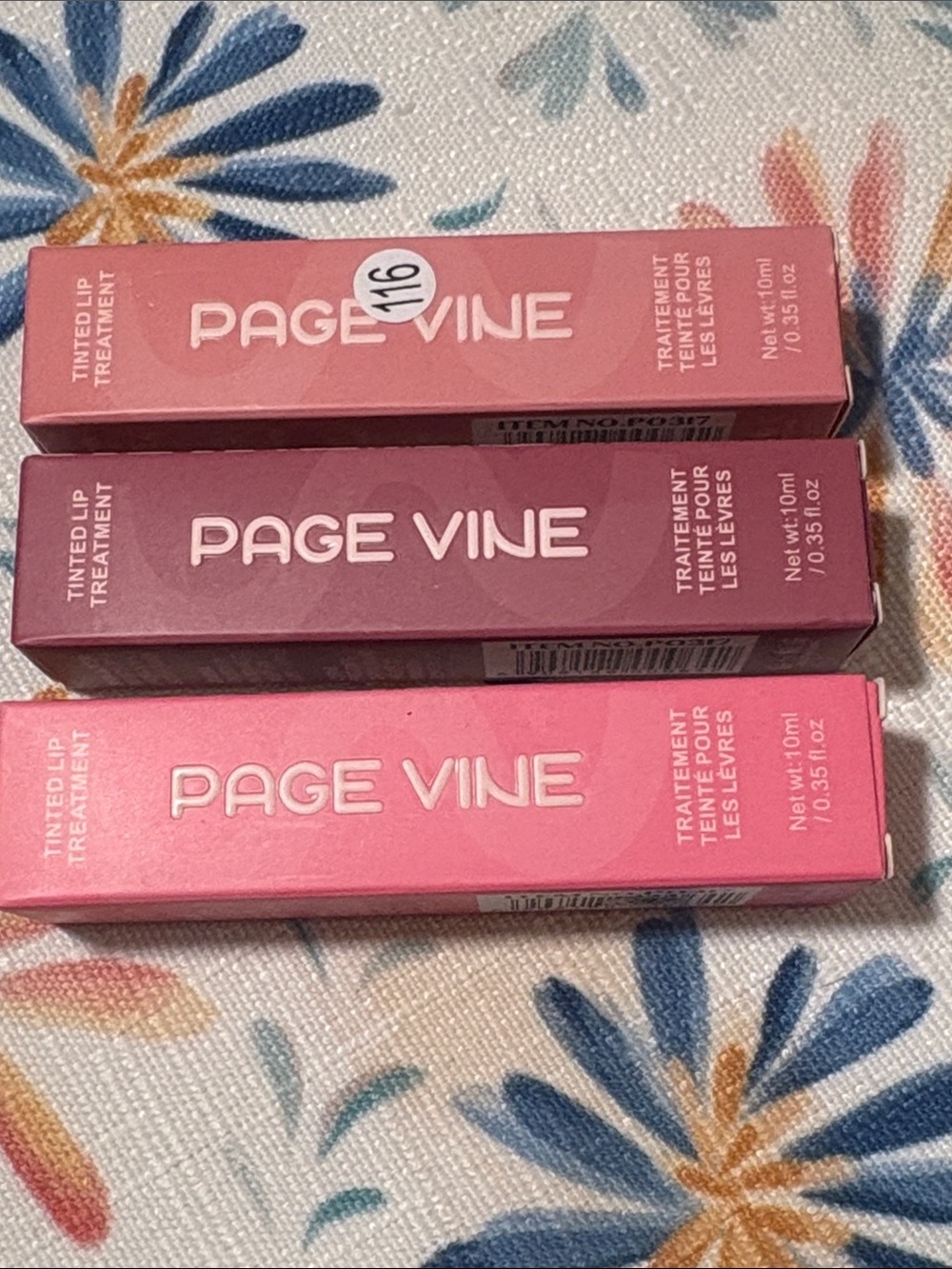 Page Vine Tinted Lip Treatment Trio - Pink & Rose Shades set of 3